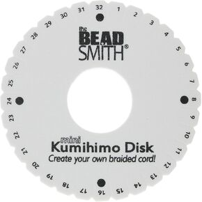 The Beadsmith Round Kumihimo Disk, 4.5 inch Diameter, 3/8" Thick Dense Foam, Jewelry Tools for Braiding, Box of 20 disks