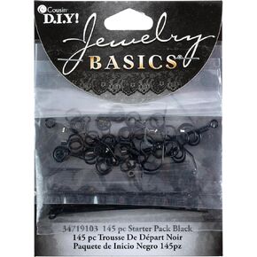Cousin Jewelry Basics Starter Pack, Black, 145-Piece