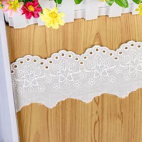 5Yards Eyelet Embroidery Embroidered Butterfly Strawberry Lace Ribbon Fabric Trim Edge for Sewing Bridal, Baby Clothes, Blankets, Pillows,Cuffs,Pet Clothing DIY Decorations (Navy Blue)