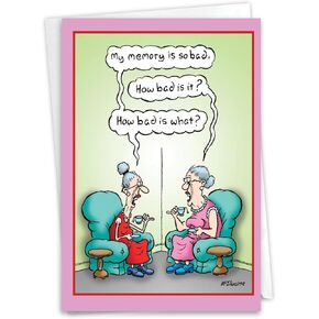 NobleWorks - 1 Funny Women's Birthday Card with Envelope - Humor, Stationery Bday Card for Wife, Sister, Her, Midlife Underwear C3338BDG