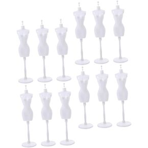 STOBOK 12pcs Doll Mannequin Hanger Doll Clothes Rack Doll Clothing Hanger Stand Kids Toys Dress Ornament Toys Mini Dress Maker Form Mini Dolls White Little Doll Baby Human Body Plastic, I52M4818LZ4J3