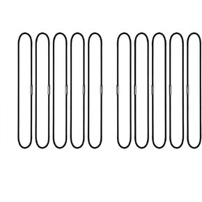 Mini Skater 10Pcs Black Notebook Elastic Spring Bands Connecting Insert Refill Replacement Strap Bands Accessories for Travel Journal