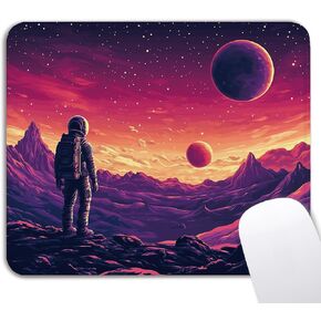 Space Astronaut Mouse Pad - Galaxy Home Office Desk Decor Accessories, Waterproof Non-Slip Rubber Base Cool Mousepad for Office Laptop Computer 7.9x9.5 Inch