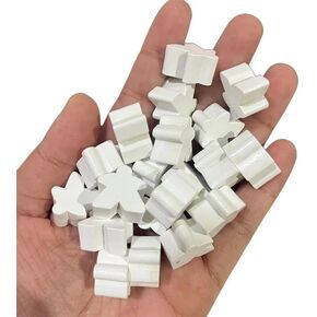 100 Wooden Meeples, Board Game Replacement Meeples Pawn Game Pieces Family Games Accessories – Multi-Color Board Game Tokens Ideal for Sorting, Counting, Classrooms (100PCS White)