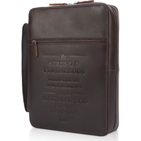 Full Grain Leather Bible Cover Carrying Book Case Church Bag, Bible Book Protector with YKK Zipper, Religious Gift for Men and Women