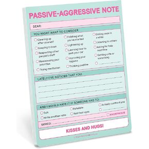 Knock Knock 6-Count Passive-Aggressive Note, Nifty Note Pads & Funny Checklist Memo Pads, 4 x 5.25-inches each (Pastel)