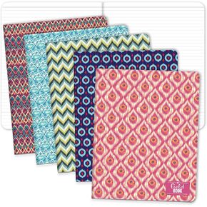 Elan Publishing Company Field Notebook/Journal - 8"x10" - Ikat Covers - Lined - Pack of 5