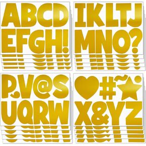 20 Sheets Bulletin Board Letters 4 Inch Letter Stickers 180 PCS Large Alphabet Stickers Vinyl Self Adhesive Stick on Letters for Poster Board Bulletin Board Mailbox Craft Home Door Wall Decor(Black)