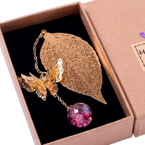 Toirxarn Gold Bookmark with Butterfly Charm - Elegant Bookmarks for Women, Book Lovers Gifts, Book Marker for Reading, Teacher Appreciation Gifts, Unique Birthday Gifts, Stocking Stuffers