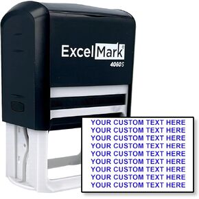 ExcelMark Self Inking Rubber Stamp with up to 9 Lines of Custom Text