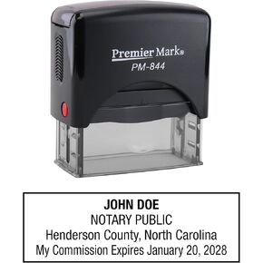 North Carolina Notary Self-Inking Rubber Stamp - Meets State Specifications Black