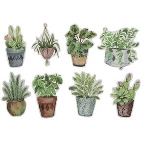 Potted Plant Cutout Shapes - 32 Pieces - for Craft, Decor, Scrapbooking, and More