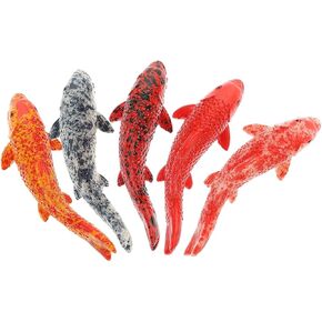 Garneck 5pcs زخارف السمك الاصطناعي الصغيرة محاكاة كوي زخارف الأسماك المزيفة ل DIY المائية المائية المنسق الدقيقة لأحواض السمك الجنية تزيين الحديقة