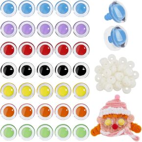 PH PandaHall 7 Colors Safety Eyes 25mm 21 Pairs Craft Eyes with Washers Colorful Amigurumi Eyes Plastic Crochet Stuffed Eyes for Amigurumi Making Supplies Crocheting Animal Eyes DIY Puppets Bear