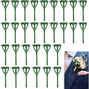 30PCS Boutonniere Pins, Corsage Pin, Boutonniere Supplies, Plastic Triangles, Suitable for Wedding, Corsage, Jewelry, DIY Craft, Party Decoration (Green)