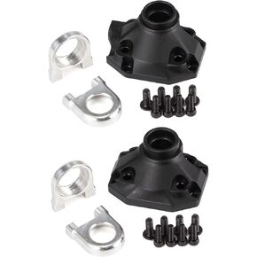 2pcs Aluminum Front Rear Diff Cover Set,Third Member Set Front Rear Diff Cover for Vanquish H10 Optic Phoenix VRD F10 Portal Straight Axle (Black 2pcs)