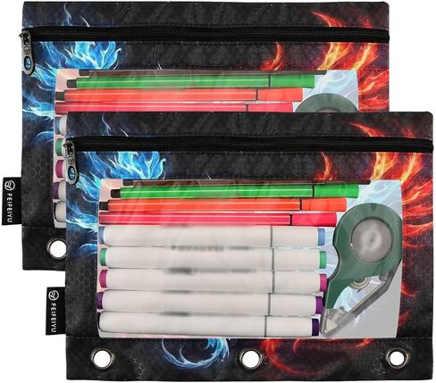 Basketball Ball Pencil Pouch for 3 Ring Binder Waterproof Pencil Bags Clear Window Kids Boys Girls School Office Supplies 2 Pack in Saudi Arabia