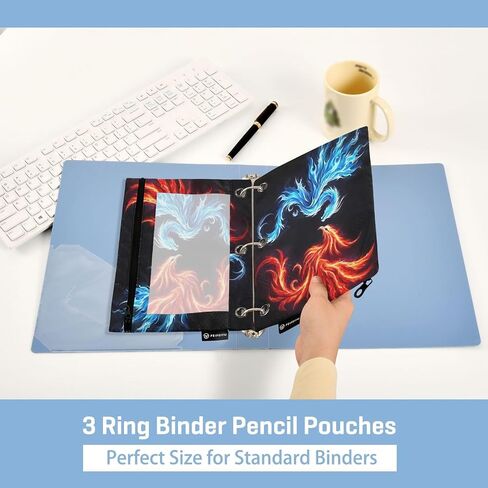 Basketball Ball Pencil Pouch for 3 Ring Binder Waterproof Pencil Bags Clear Window Kids Boys Girls School Office Supplies 2 Pack in Saudi Arabia