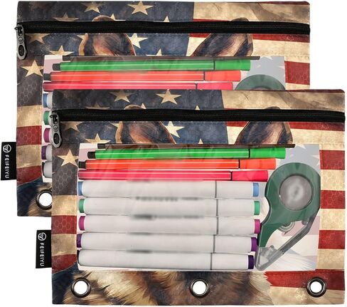 Basketball Ball Pencil Pouch for 3 Ring Binder Waterproof Pencil Bags Clear Window Kids Boys Girls School Office Supplies 2 Pack in Saudi Arabia