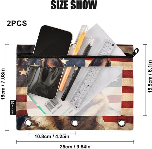 Basketball Ball Pencil Pouch for 3 Ring Binder Waterproof Pencil Bags Clear Window Kids Boys Girls School Office Supplies 2 Pack in Saudi Arabia