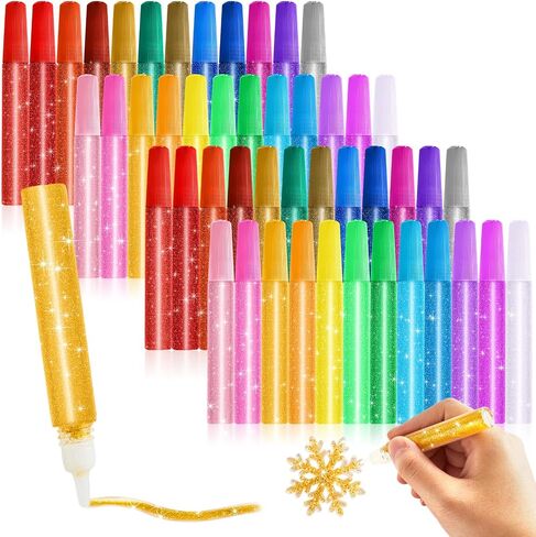 GISGFIM 24 Pack Glitter Glue Glue 24 Color Gliter Glue Glue Stick Set 0.35 Oz Rainbow Gel Ats for Arts Crafts DIY Project in Kuwait
