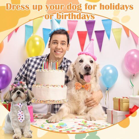 Sanwuta 108 Pcs Summer Bandanas Hawaii Bandanas for Dogs Colorful Bow Ties Pet Bowknot Triangle Pet Scarf Collar Bowtie for Spring Summer Holiday Birthday Grooming Costume Accessories in Saudi Arabia