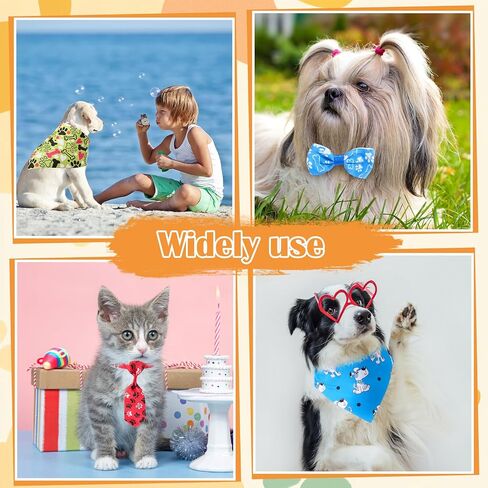 Sanwuta 108 Pcs Summer Bandanas Hawaii Bandanas for Dogs Colorful Bow Ties Pet Bowknot Triangle Pet Scarf Collar Bowtie for Spring Summer Holiday Birthday Grooming Costume Accessories in Saudi Arabia