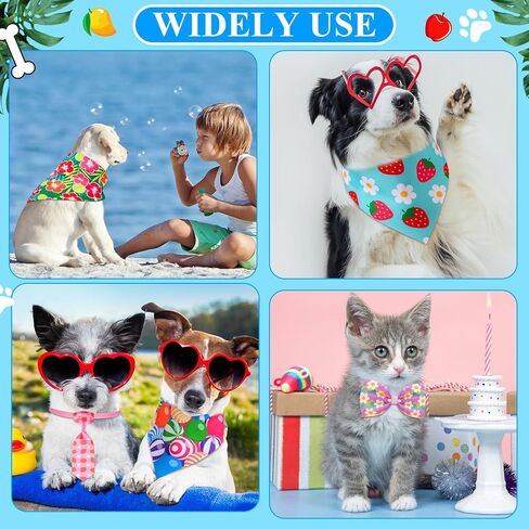 Sanwuta 108 PCS Summer Bandanas Hawaii Bandanas for Dogs Colorful Bow Ties Pet Bowknot Triangle Pet Carflar Bowtie for Spring Holiday Holiday Grooming Colling Association in Kuwait