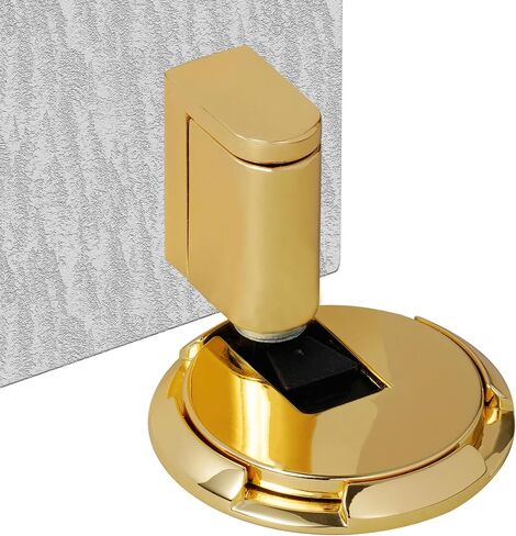 Windproof Door Stopper, Mechanical Heavy Duty Adjustable Height Door Catch Holder, Keep Door Open, No Drilling or Screw Mounting with Adhesive Pads & Screws, 1Pack, Black in Saudi Arabia