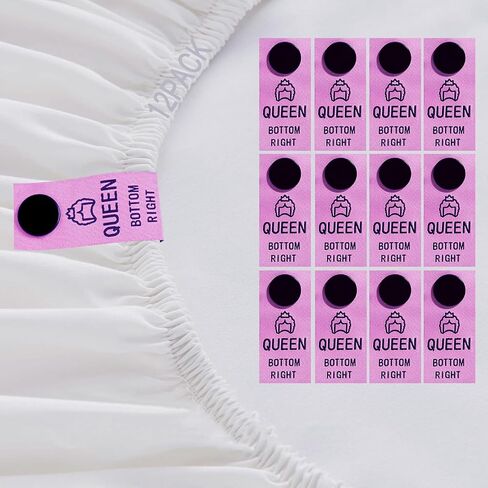 SheetSnaps Twin Bed Sheet Tags – 12-Pack Snap-On Salmon Color Labels – Easy Sheet Orientation & Linen Closet Sorting – Washable, Durable Twin Size Sheet Markers in Saudi Arabia