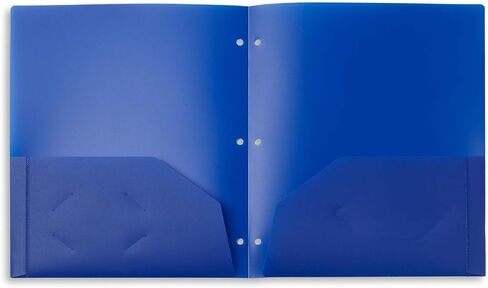 Blue Summit Supplies Plastic Folders with Pockets, Reinforced Corners, Durable 2 Pocket Folder with Corner Flaps Inside to Hold Papers in Place, Assorted Color Pocket Folders, 6 Pack in Saudi Arabia