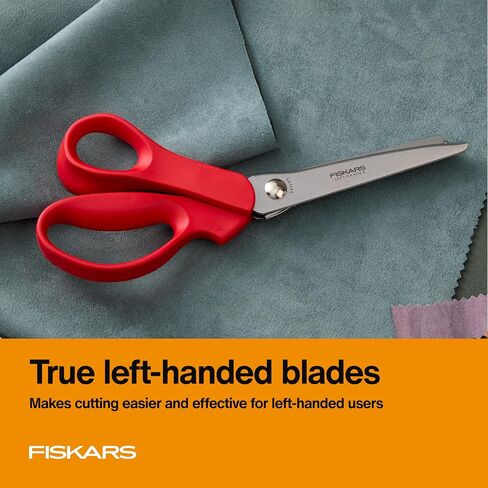 Fiskars 8" Premier Left-Handed Pinking Shears, Precision Stainless Steel Blades for Zigzag Cutting, Ergonomic Handle for Comfort in Saudi Arabia