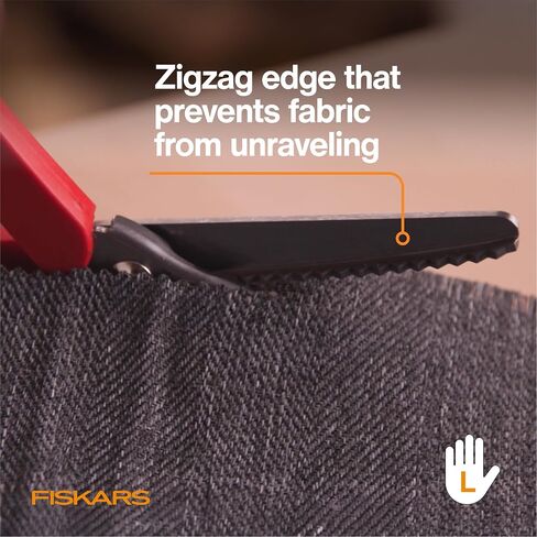 Fiskars 8" Premier Left-Handed Pinking Shears, Precision Stainless Steel Blades for Zigzag Cutting, Ergonomic Handle for Comfort in Saudi Arabia