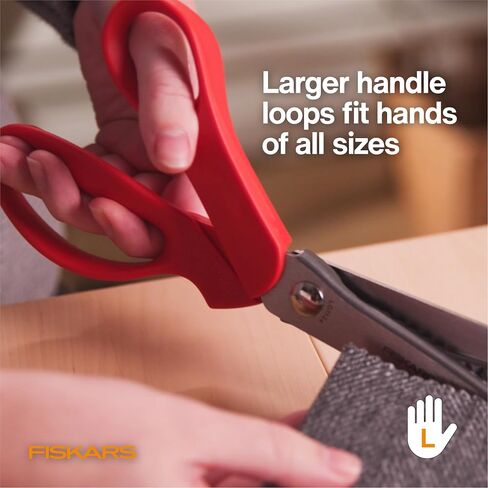 Fiskars 8" Premier Left-Handed Pinking Shears, Precision Stainless Steel Blades for Zigzag Cutting, Ergonomic Handle for Comfort in Saudi Arabia