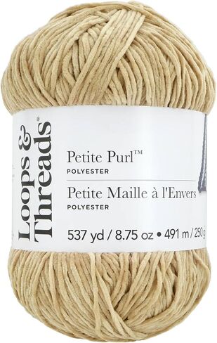 Petite Purl Yarn by Loops & Threads – Medium Polyester, Soft & Shiny Yarn for Knitting & Crochet, Ideal for Apparel, Accessories & Amigurumi, Bright White in Saudi Arabia