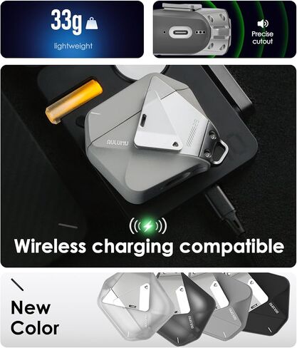 Aulumu A39 Geometric AirPods Pro 3 Case with Lock | Protective Cover with Nylon Buckle | Alloy Armour | Compatible with Apple AirPods Pro 3rd Generation Case (2025) - Black in Kuwait