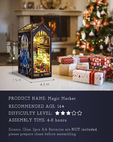 Book Nook Kit Pirate Ship Aden ، DIY Miniature Book Nook Kits للبالغين ، رف الكتب الخشبي ثلاثي الأبعاد ، إدراج مصابيح LED المستشعر ، للرجال المراهقين عائلة in Kuwait