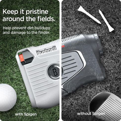 حافظة Spigen Golf Fit Rangefinder من السيليكون مصممة لحافظة Bushnell Pro X3 Rangefinder - رمادي فاتح in Saudi Arabia