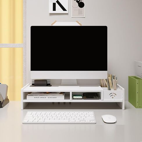 Catekro Monitor Stand Plastic Monitor Stand Desk Screen Riser Monitor Riser for Laptop PC Monitor (Black) in Kuwait