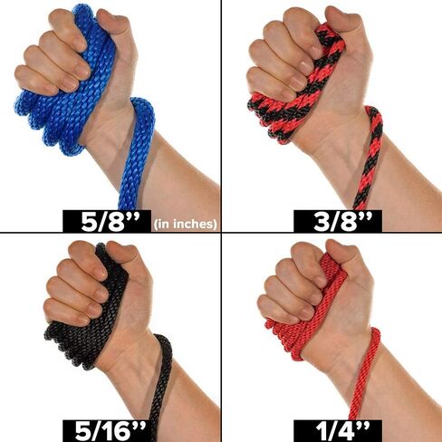 Paracord Planet Solid Braid Utility Rope - كل الغرض من الحبل الصلب MFP Derby - الرياضة والترفيه ، الحرف ، المناظر الطبيعية ، الحيوانات الأليفة ، الديكور - الولايات المتحدة مصنوعة (أزرق ، 1/2 بوصة × 50 قدمًا) in Kuwait