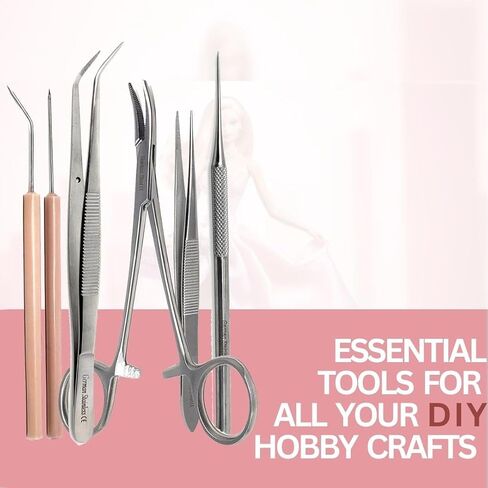 A2Z Rerooting Rehairing Tool Kit for Dolls & Ponys, Hair Replug Set - Includes Soft Scalp Puncher Pricker, Serrated Pliers, Custom Doll Making Supplies, DIY Craft Doll Making Accessories - Set of 6pcs in Saudi Arabia
