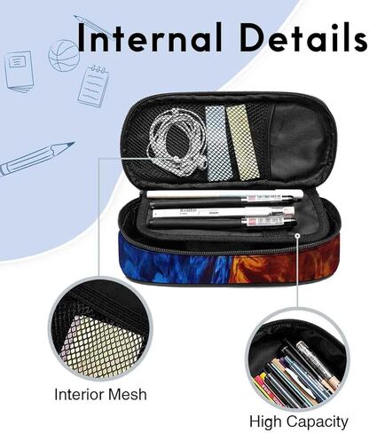 حالة قلم رصاص FOX للأطفال - حقيبة قلم مزدوجة السوستة ذات السعة الكبيرة مع مقصورات ، ومنظم اللوازم المدرسية للبنين والبنات ، مثالية لمكتب الطلاب ، والعودة إلى فكرة الهدية المدرسية in Kuwait