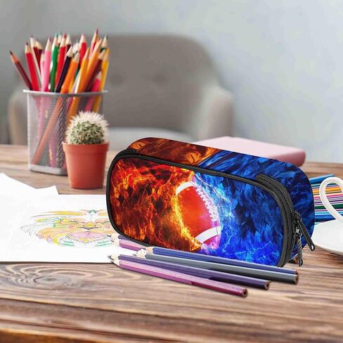 حالة قلم رصاص FOX للأطفال - حقيبة قلم مزدوجة السوستة ذات السعة الكبيرة مع مقصورات ، ومنظم اللوازم المدرسية للبنين والبنات ، مثالية لمكتب الطلاب ، والعودة إلى فكرة الهدية المدرسية in Kuwait
