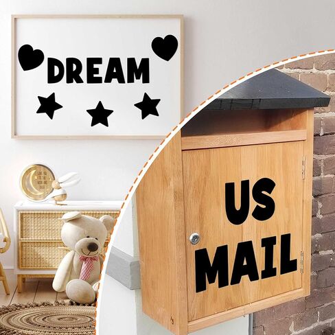 20 ورقة رسائل لوحة رسائل 4 بوصة ملصقات رسائل 180 PC ملصقات أبجدية كبيرة فينيل عصا لاصقة على رسائل لالوحة الملصقات Board Board Board Board Craft Home Door Decor (Black) in Kuwait