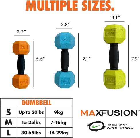 Max Fusion مصنوع من Nike Grind ، لعبة Dummbell Dog ، موزع الصفراء ، لعبة مطاطية مطاطية طبيعية لسلالات الكلاب الكبيرة والجرو ، صحة الأسنان ، اللغز ، لعب المكافآت ، لعبة التدريب in Kuwait