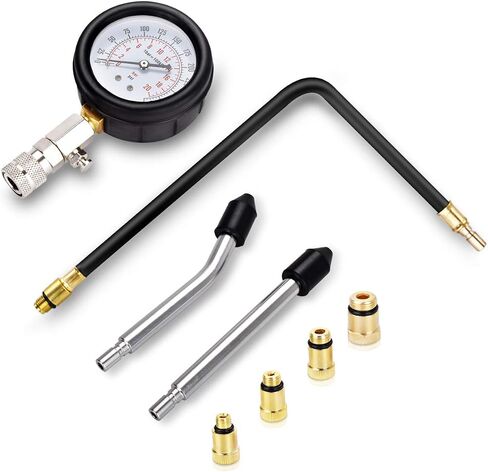 FAERSI Fuel Injection Pressure Test Kit - Universal Fuel Oil Engine Diagnostic Gauge Tester Set with Fittings, Instructions, Storage Case for Car Motorcycle Truck RV SUV & ATV, 0-100 PSI / 0-7 Bar in Saudi Arabia