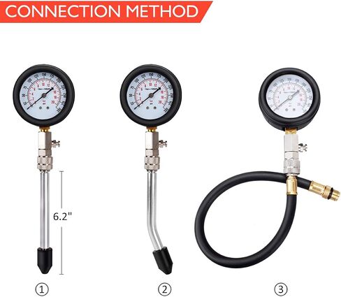 FAERSI Fuel Injection Pressure Test Kit - Universal Fuel Oil Engine Diagnostic Gauge Tester Set with Fittings, Instructions, Storage Case for Car Motorcycle Truck RV SUV & ATV, 0-100 PSI / 0-7 Bar in Saudi Arabia