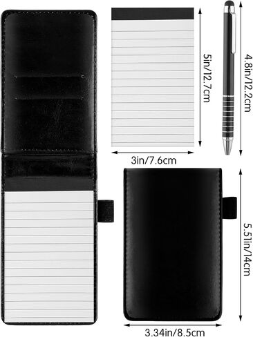دفتر جيب Small Notepads مجموعة جيب مع غلاف جلدي للقلم جيب الجيب Mini Cute Notepads Hardcover College المجلات المبطنة للاجتماعات Daily Records School Business Memos in Saudi Arabia