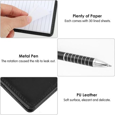 دفتر جيب Small Notepads مجموعة جيب مع غلاف جلدي للقلم جيب الجيب Mini Cute Notepads Hardcover College المجلات المبطنة للاجتماعات Daily Records School Business Memos in Saudi Arabia