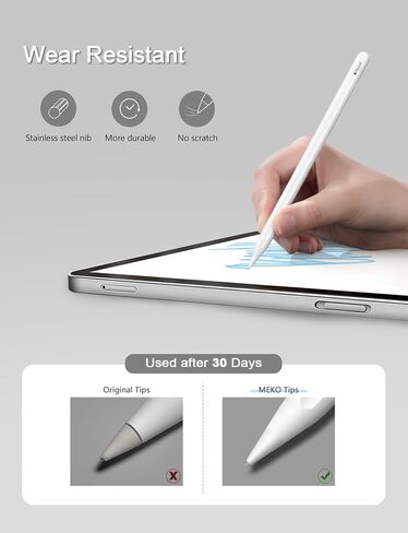 MEKO 6 Pack Replacement Tips for Apple Pencil 1st/2nd Generation,Upgraded Durable Apple Pencil 2nd Generation Tips and 0.72mm Ultra Fine Pen Like Tips for Apple Pen(6Pcs) in Saudi Arabia